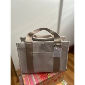 NWT Lululemon Two-Tone Canvas Mini Tote / Mojave Tan/Light Ivory